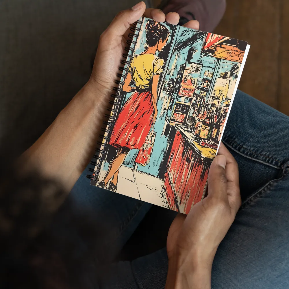 Retro Storefront Scene 
 Spiral Notebook | 140 pages