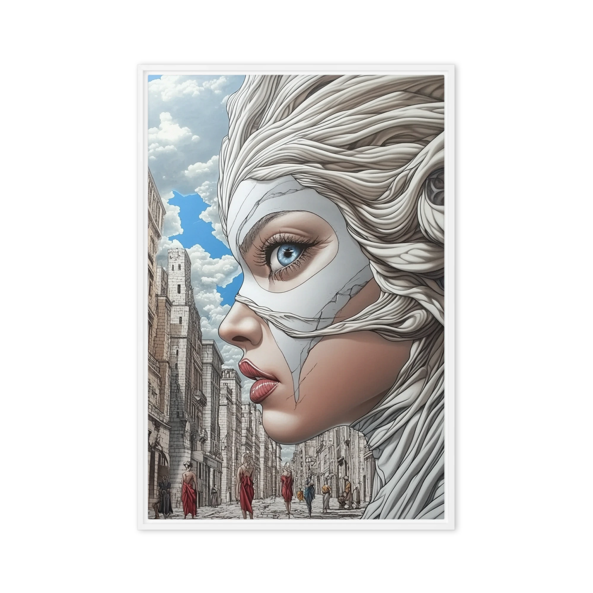 Surreal Female Portrait with Cityscape