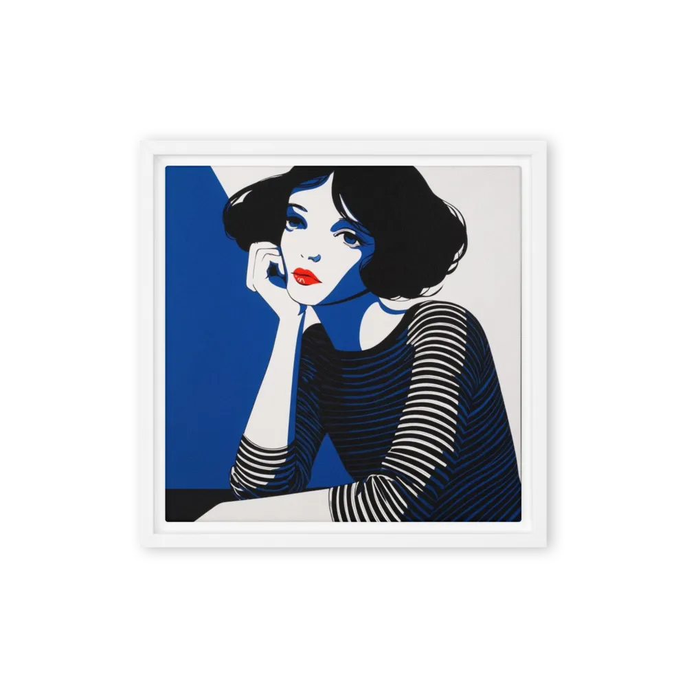 Woman in Blue and Stripes | Art Print