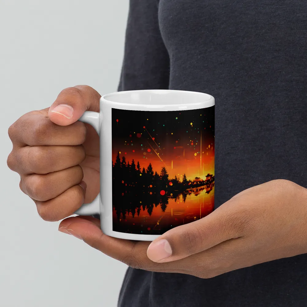 Pagoda Reflections at Dusk 
 Mug with Red inside | 15 oz