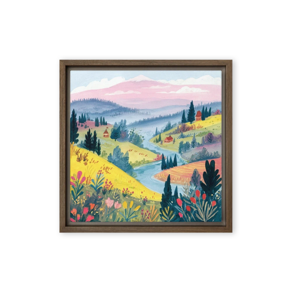 Rolling Hills and Winding River | Art Print