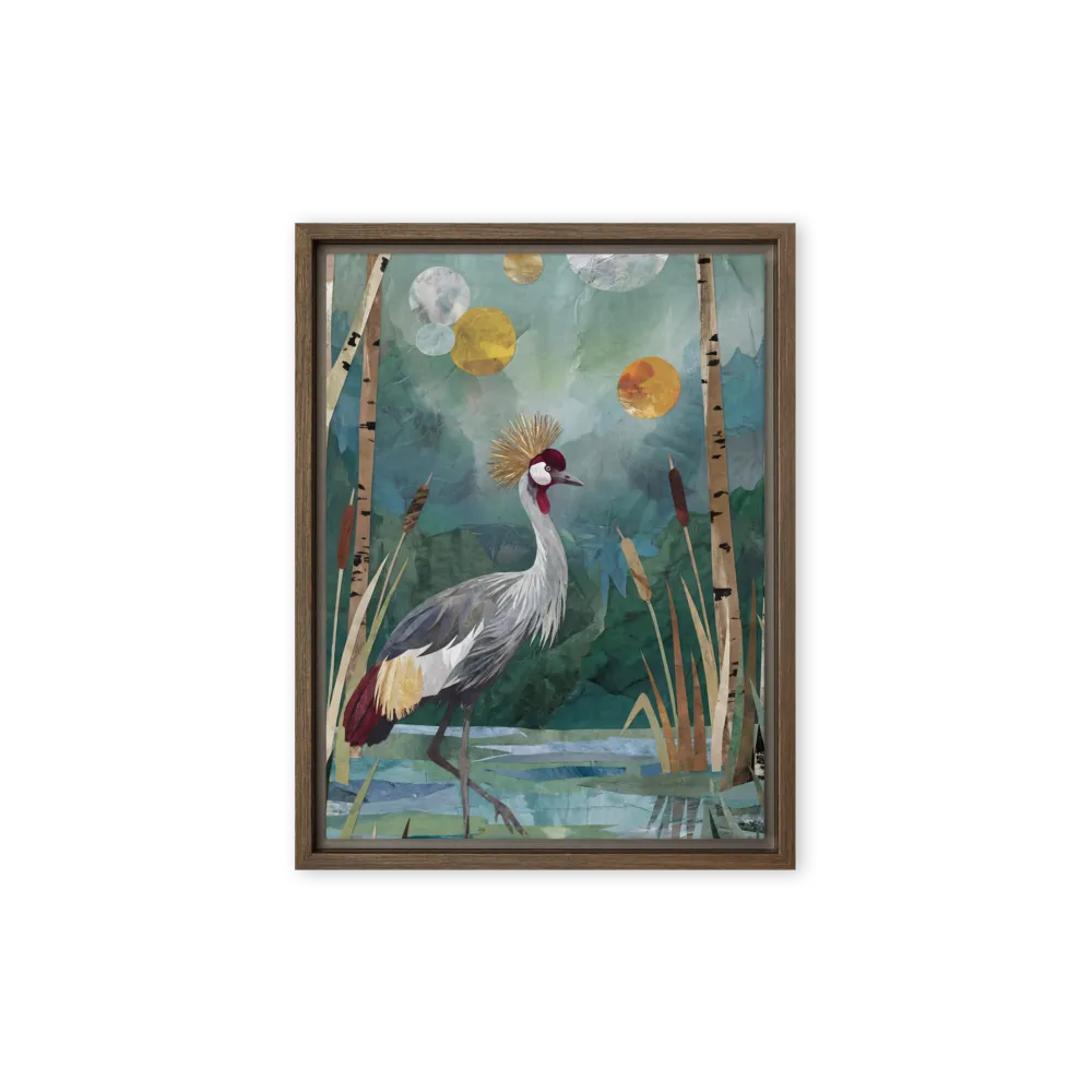 Marsh Crane Collage 
 Canvas | 16″x 24″