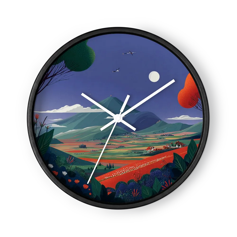 Moonlit Mountain Landscape | Wall Clock