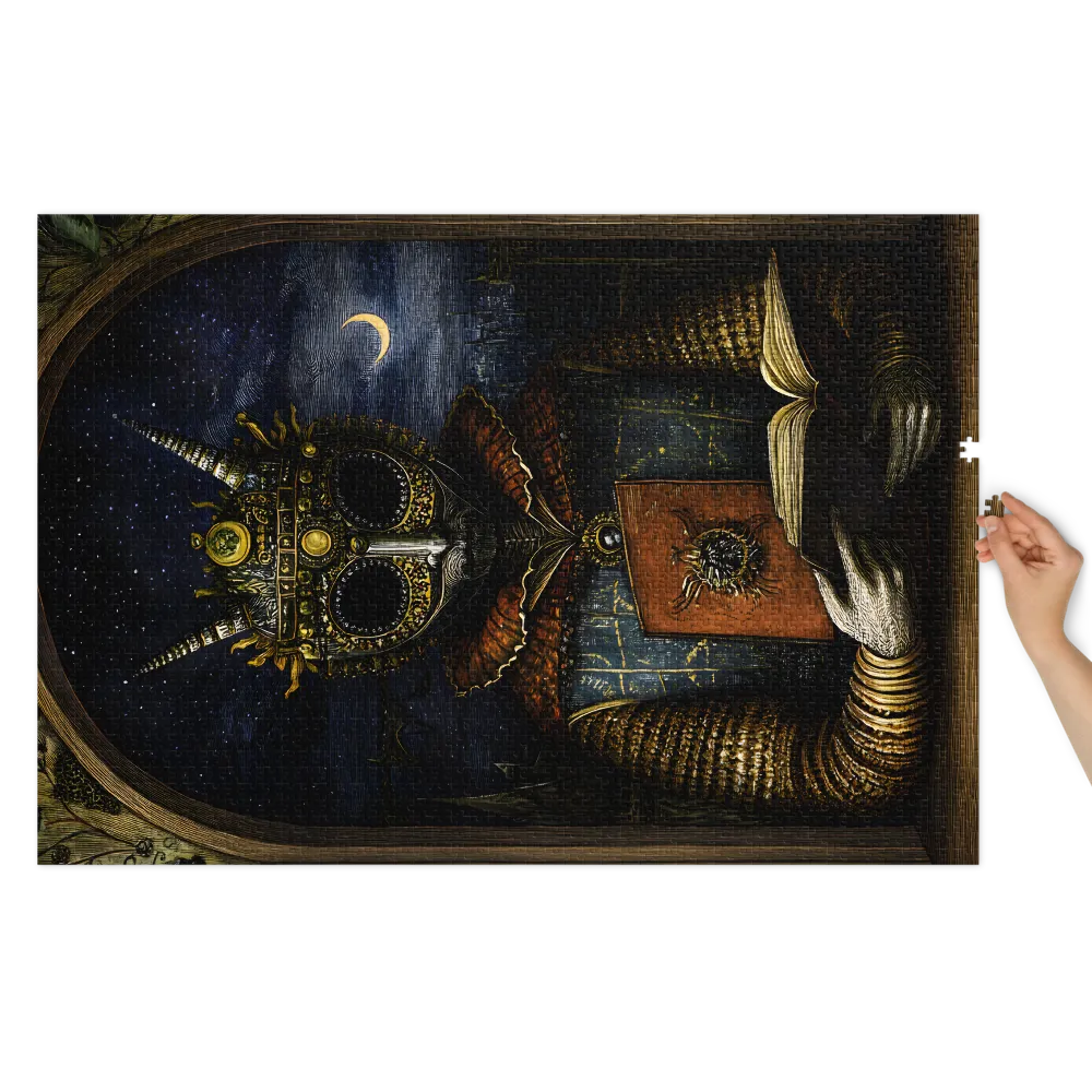 O Estudioso das Noites Celestiais 
 Puzzle em caixa de metal