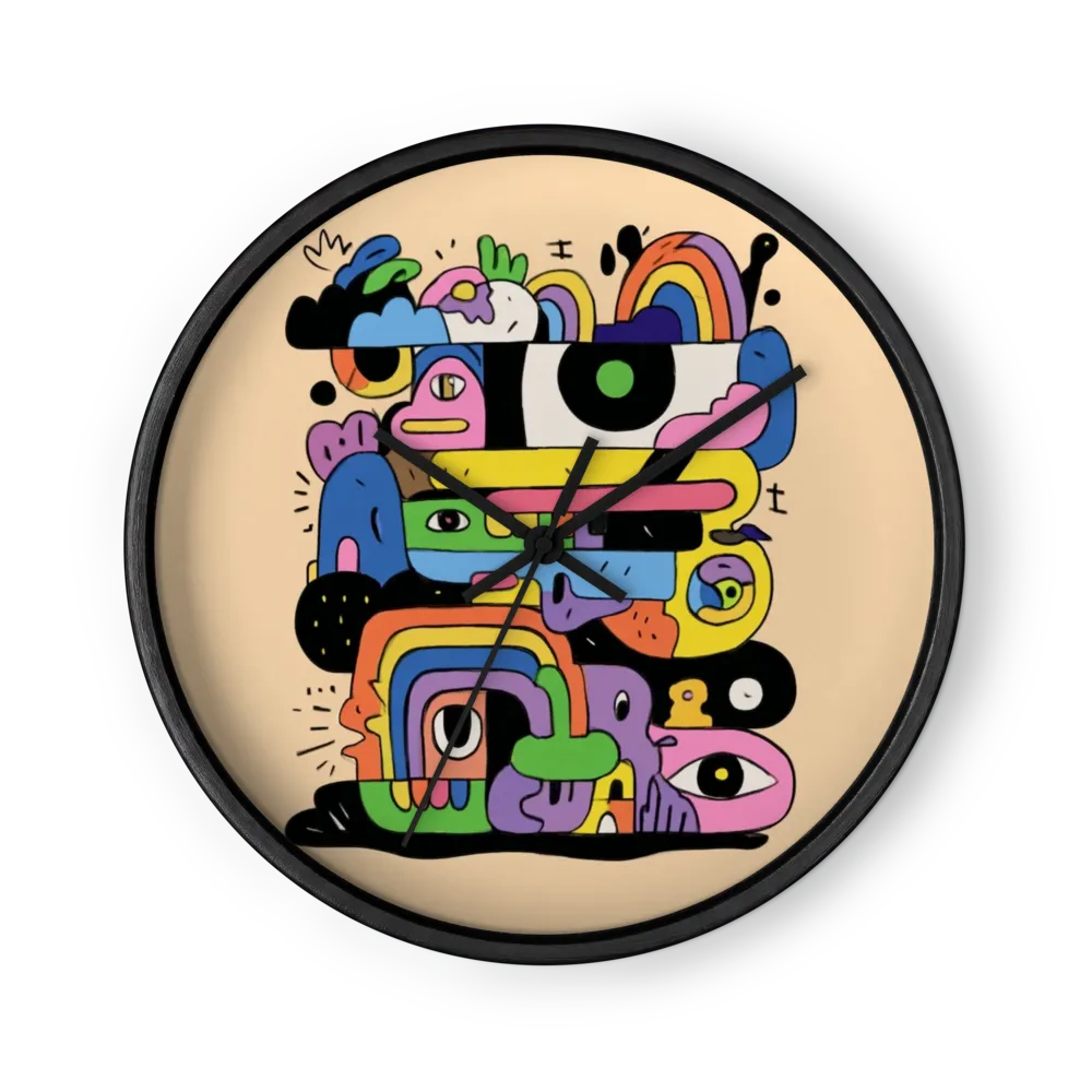 Stacked Eyes and Rainbows | Wall Clock