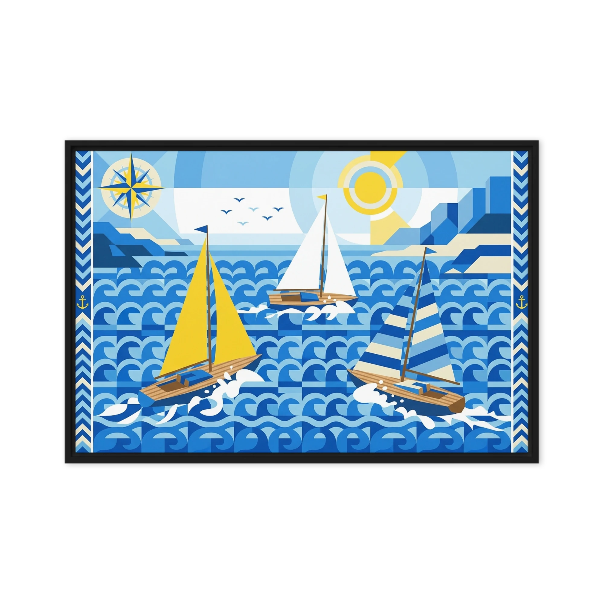 Geometric Sailboats on the Sea