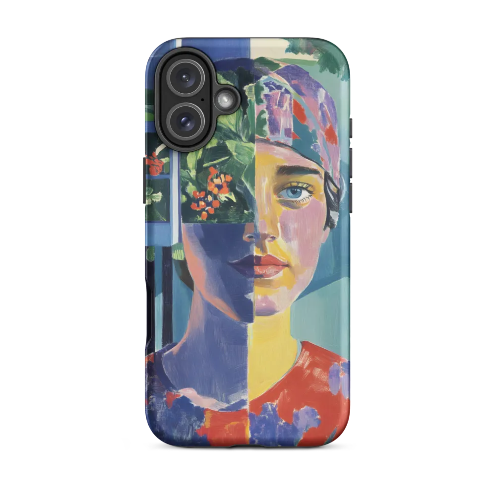 Modernist Portrait with Botanical Elements | Phone Case