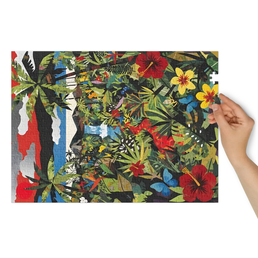 Tropical Waterfall Collage | Jigsaw Puzzles