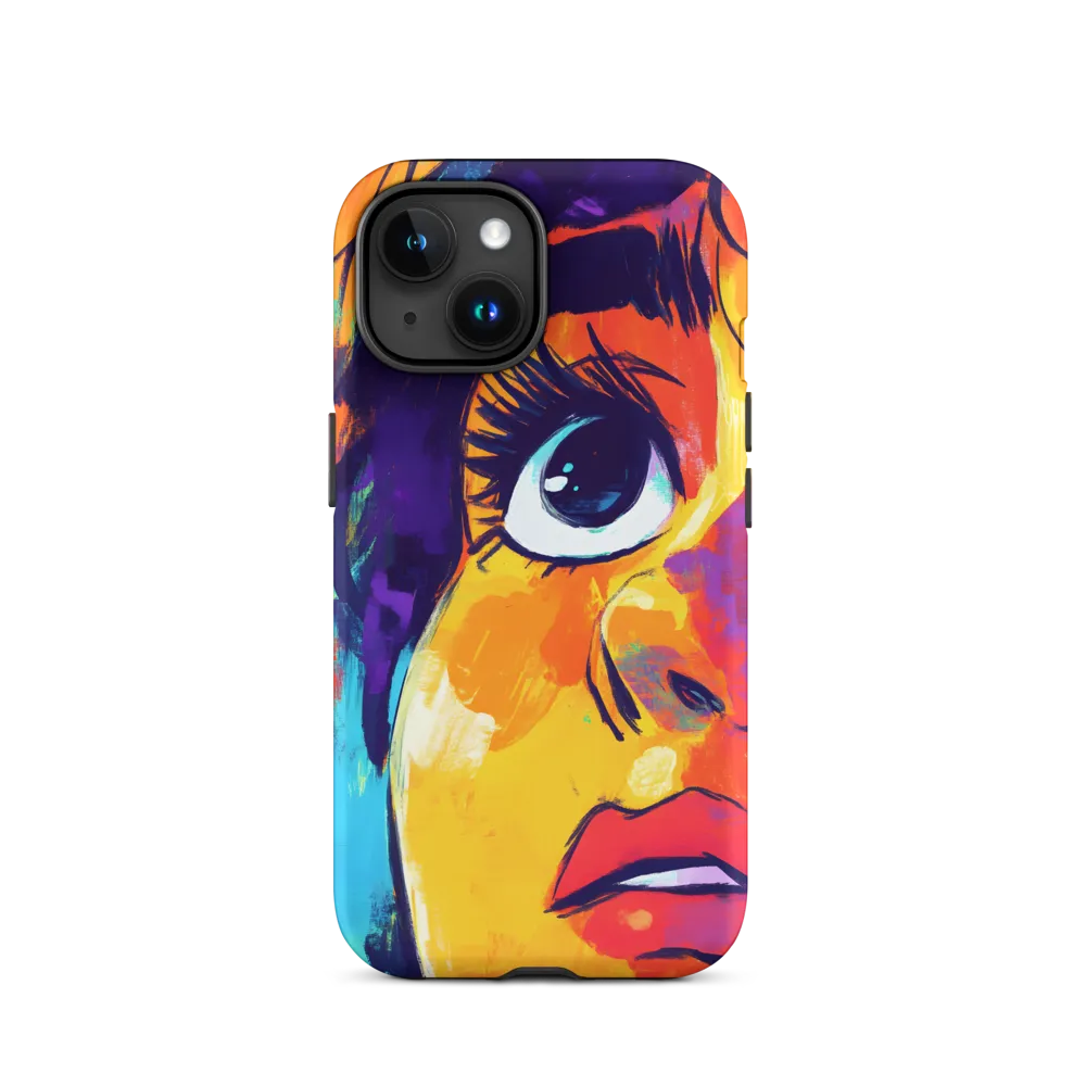 Vibrant Portrait in Blue and Orange | Phone Case