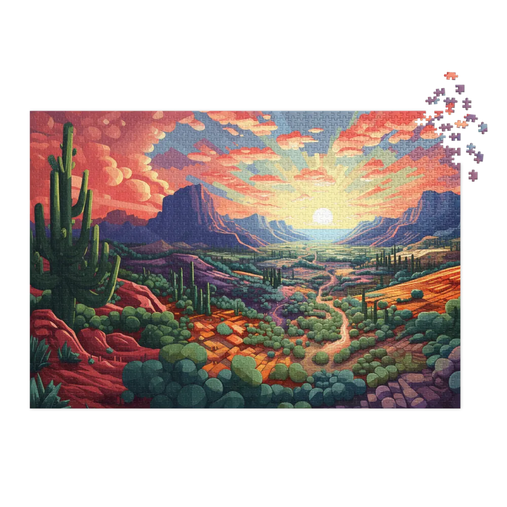 Desert Landscape at Sunset