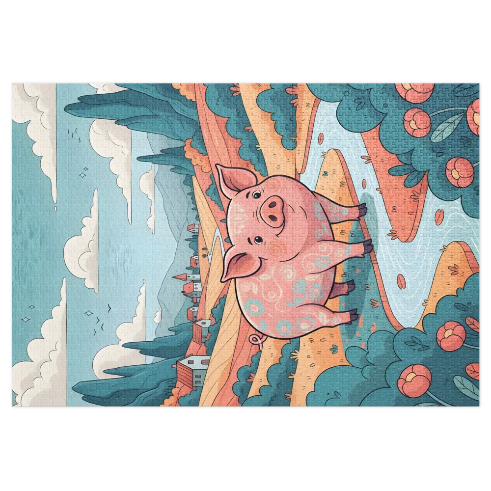 Pastel Meadow Pig | Jigsaw Puzzles