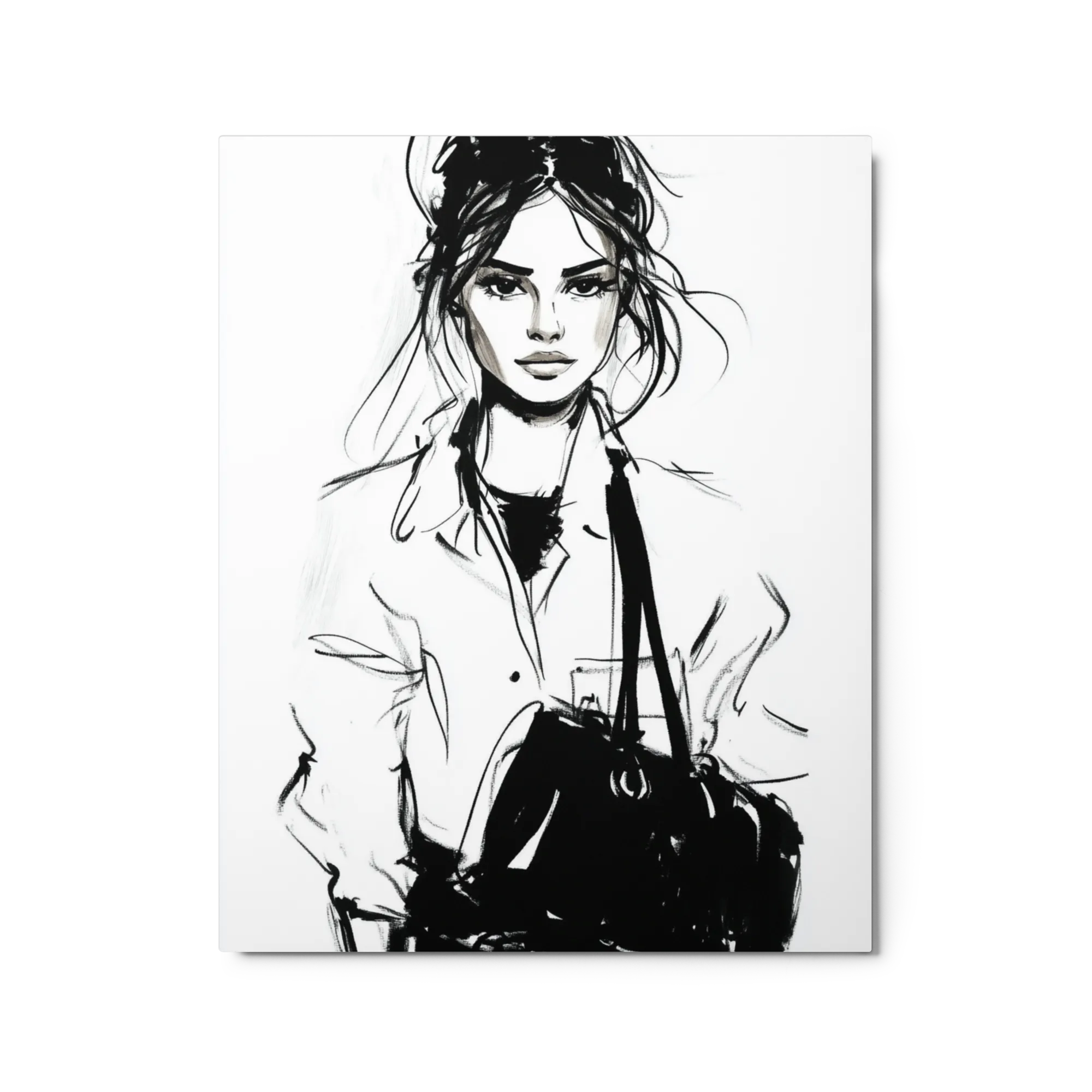Fashionable Woman Line Art