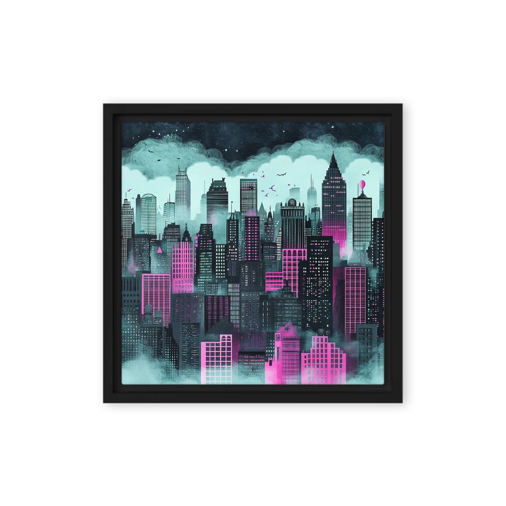 Neon Metropolis Glow | Art Print