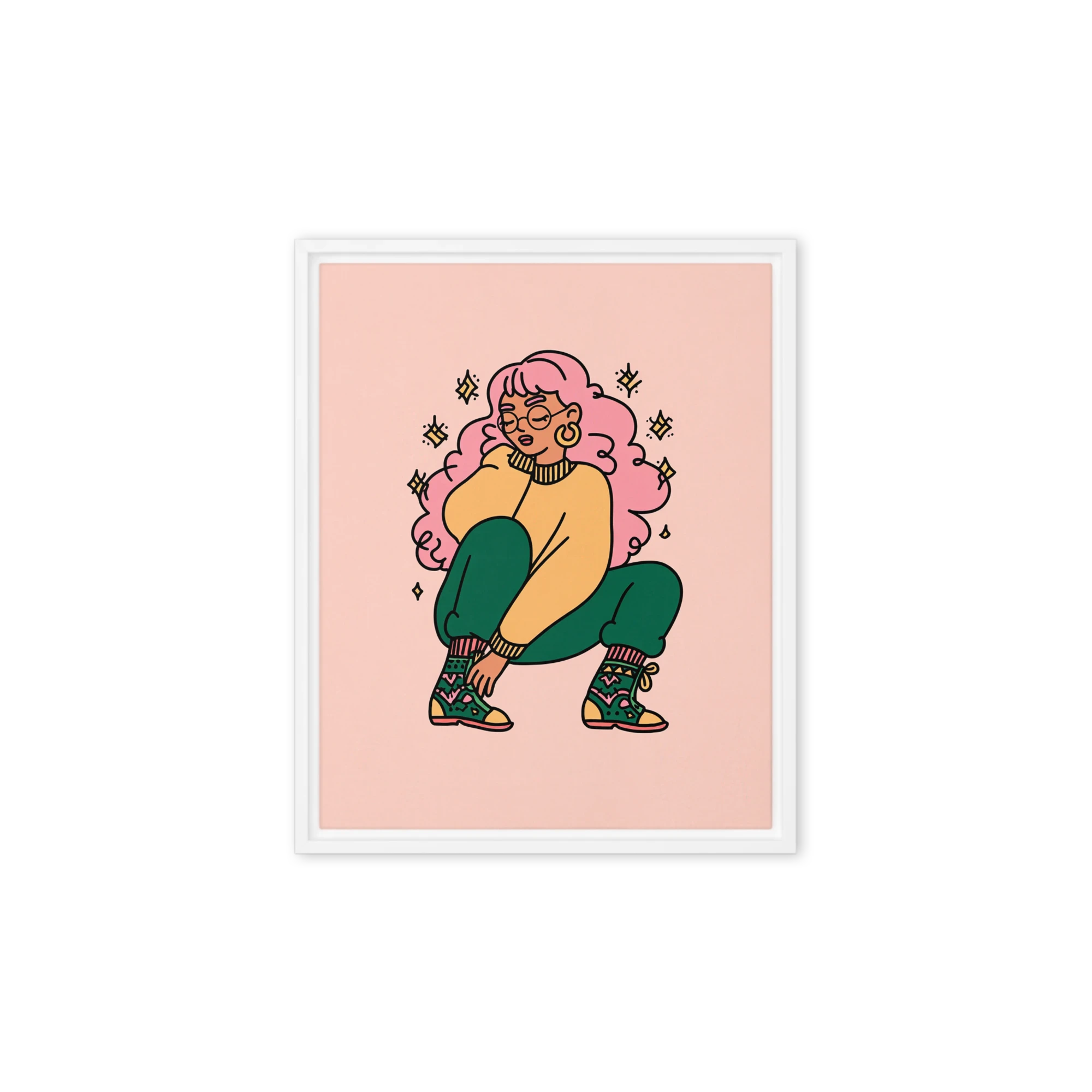 Pensive Pink-Haired Girl