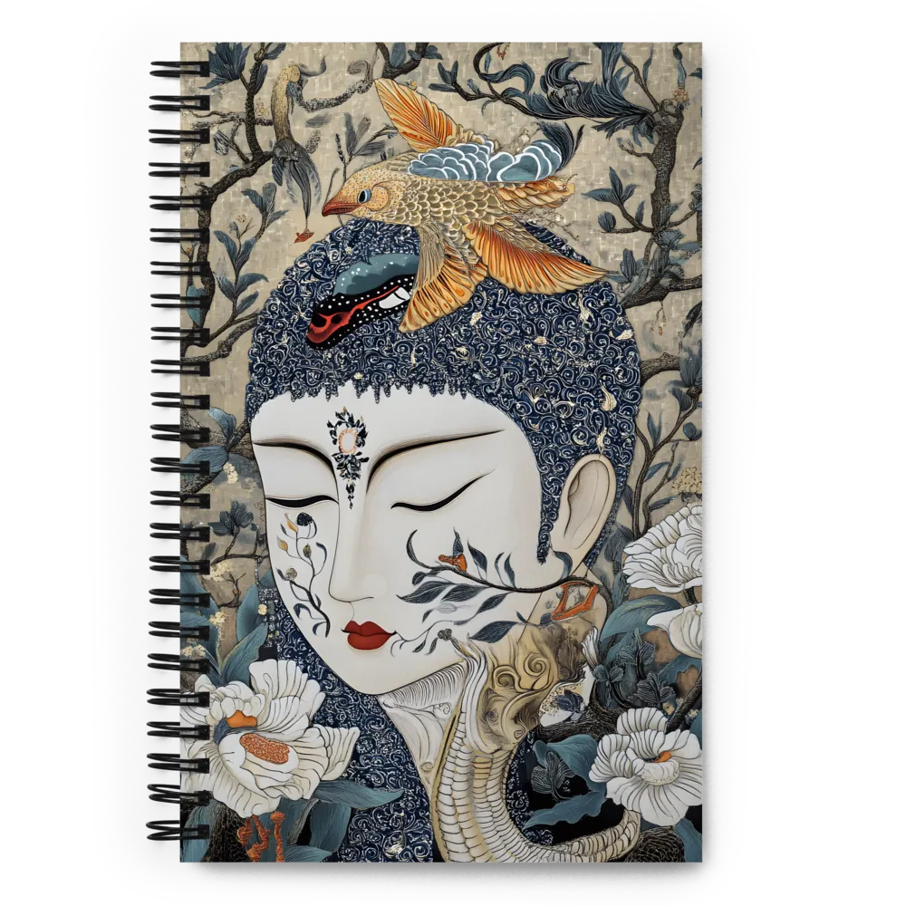 Serene Buddha in Chinoiserie Garden 
 Spiral Notebook | 140 pages