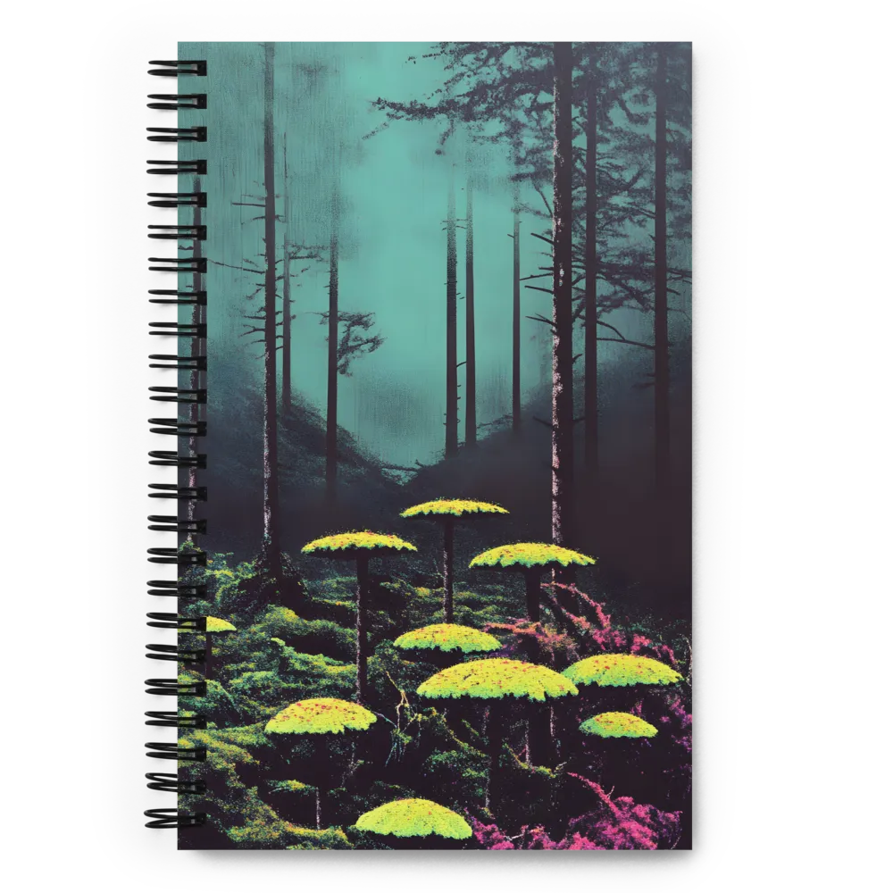 Whispering Woods: Emerald Mycelium 
 Spiral Notebook | 140 pages