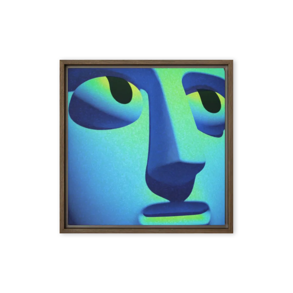 Cyan Sculpted Face | Art Print