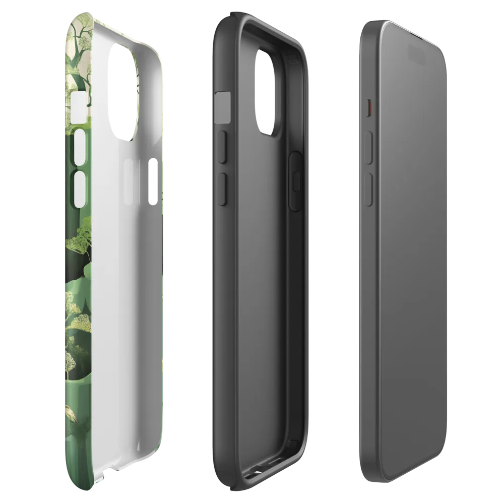 Tranquil Landscape with Waterfall and Trees | Phone Case