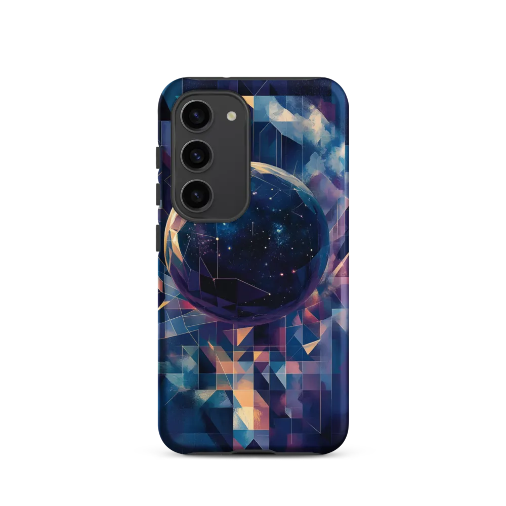 Abstract Geometric Planet in Cosmic Background | Phone Case