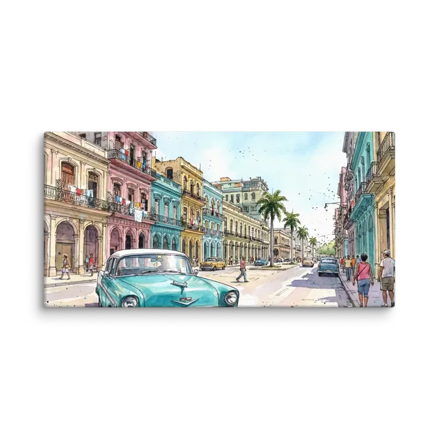 Watercolor Havana Street | Art Print