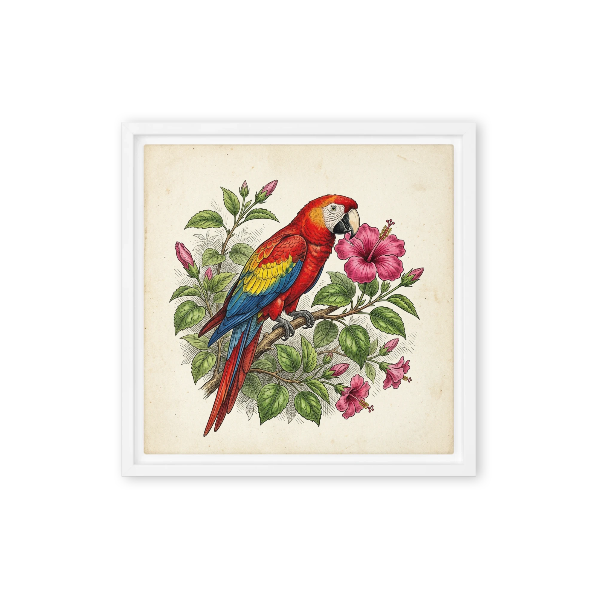 Tropical Parrot Hibiscus | Art Print
