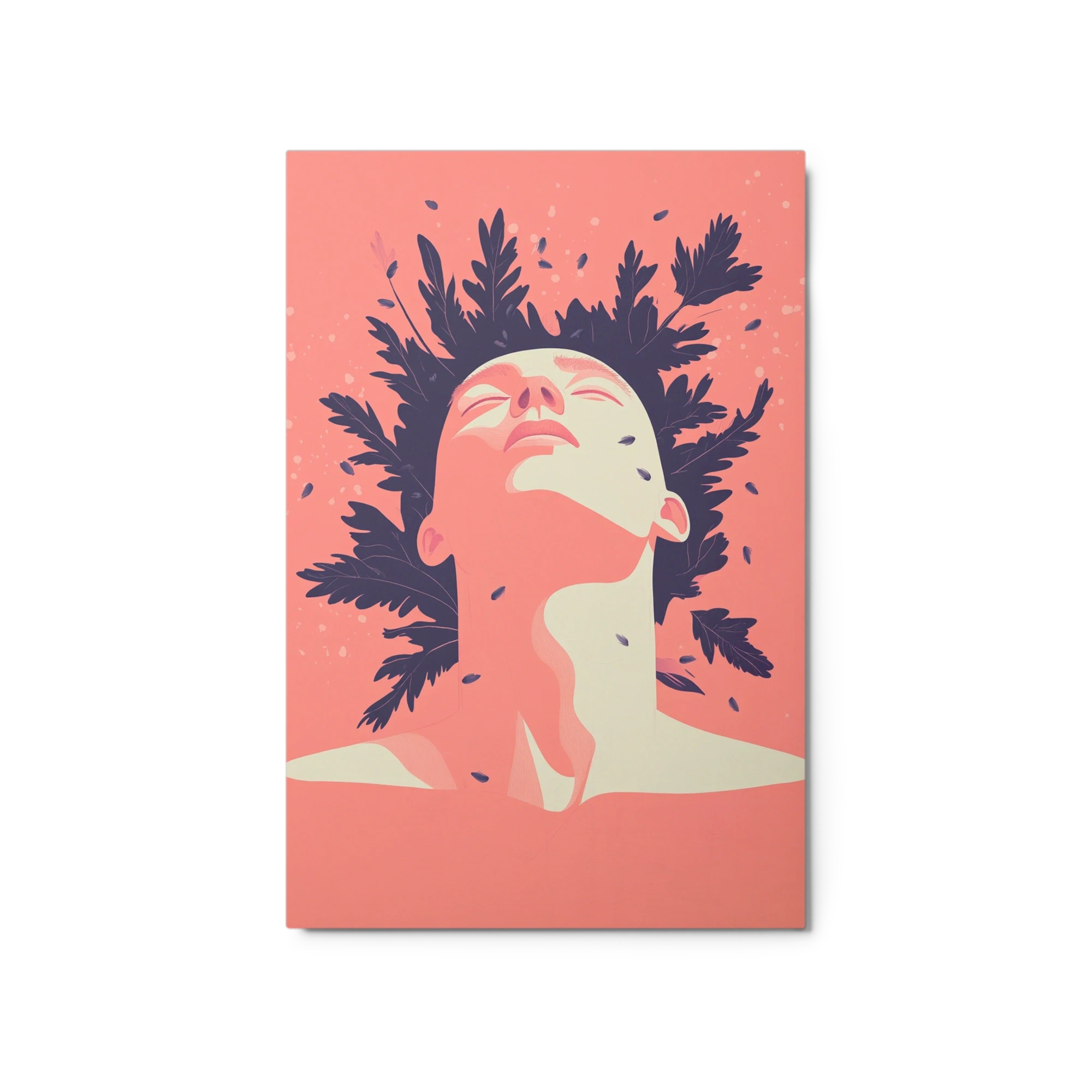 Serene Portrait with Leaves