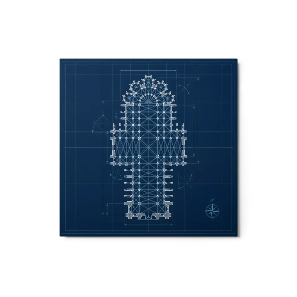 Gothic Cathedral Blueprint | Art Print