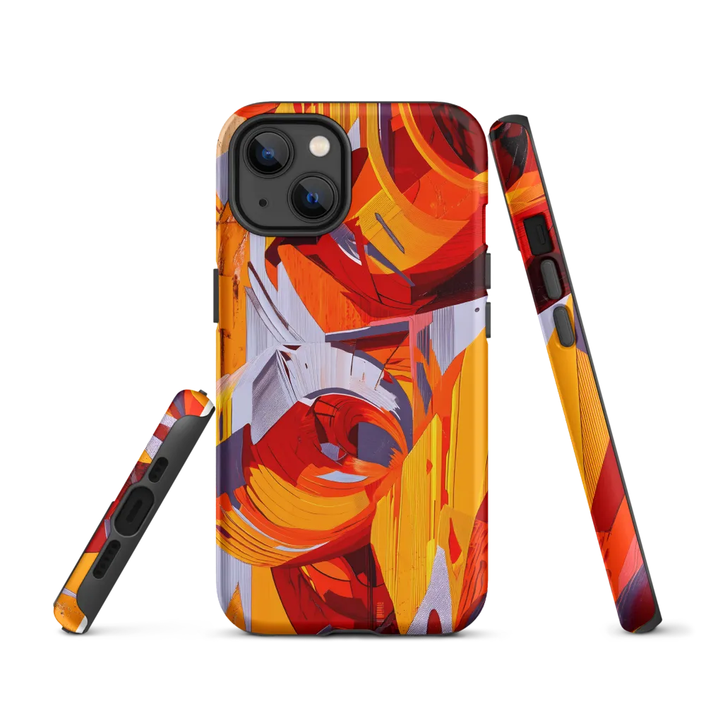 Abstract Geometric Shapes in Red and Orange | Phone Case