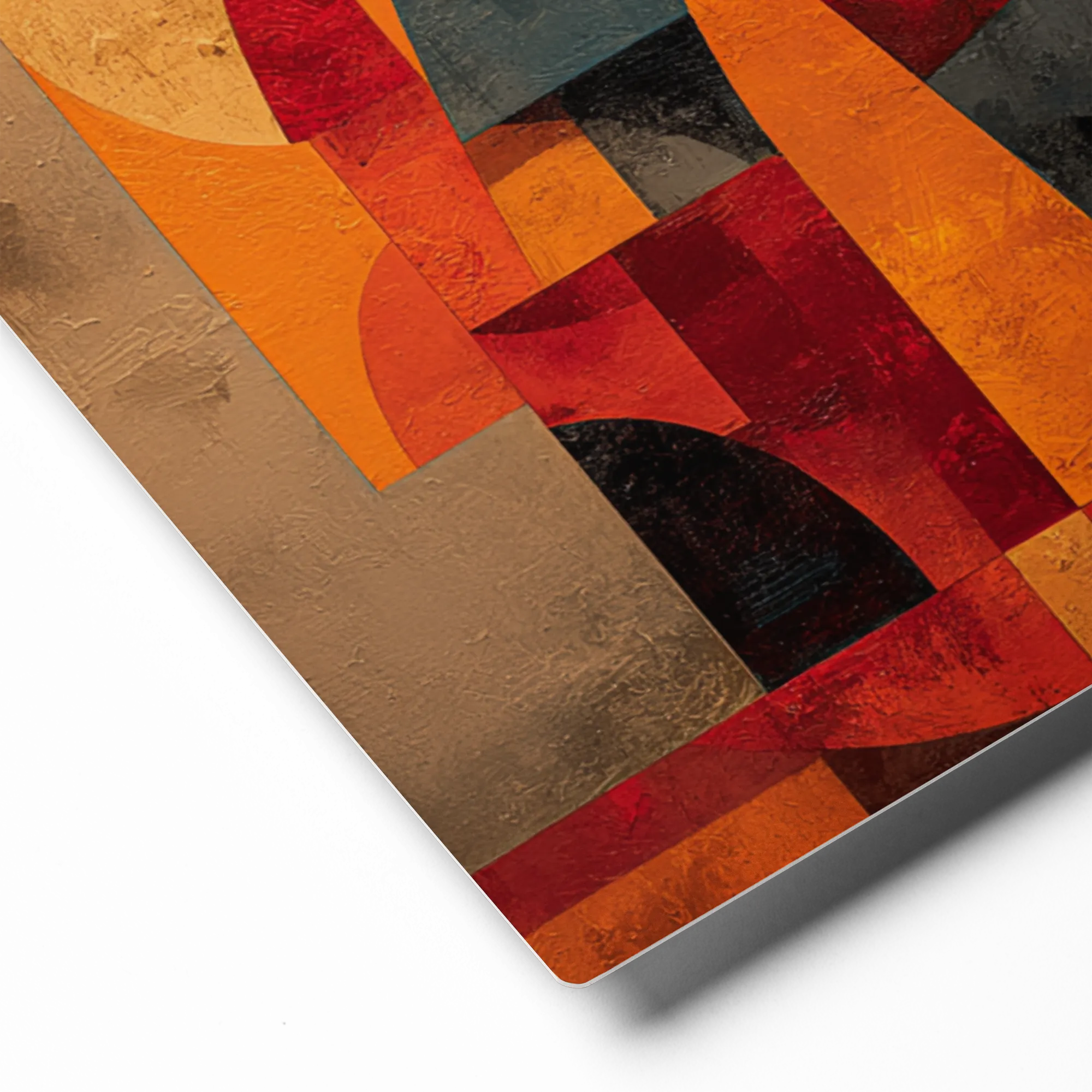 Shelter in Gold and Red 
 Metal Print | 16″x 20″