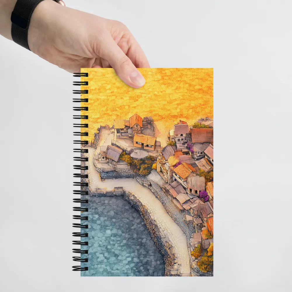 Mosaic Coastal Village 
 Spiral Notebook | 140 pages