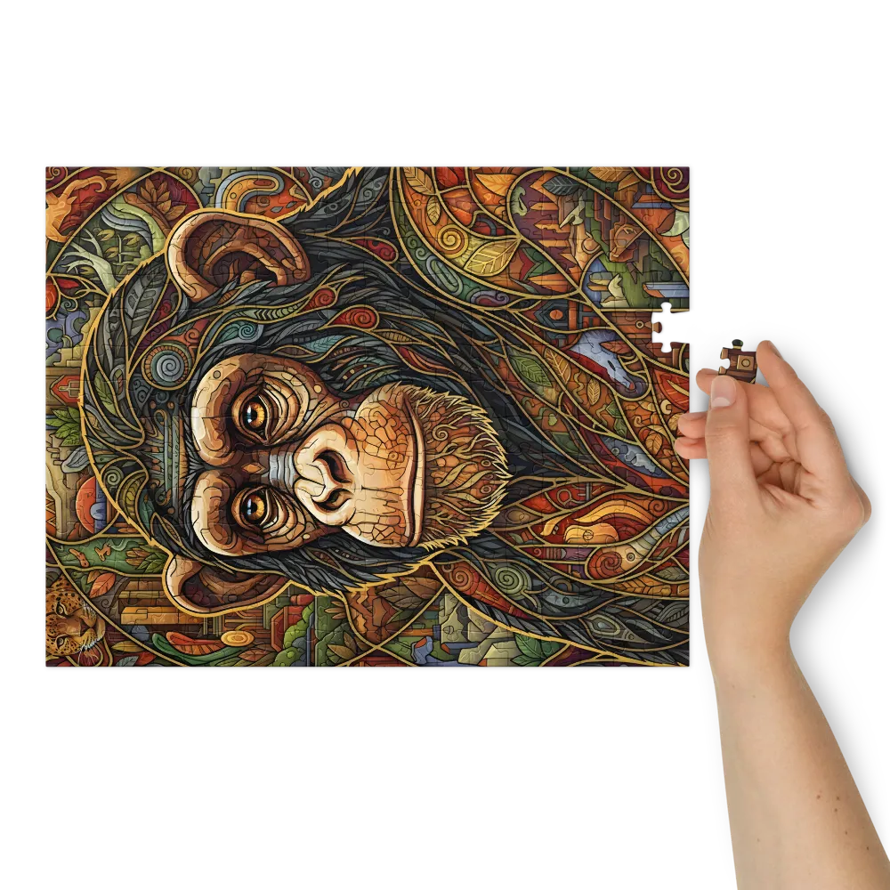 Stained-Glass Chimp | Jigsaw Puzzles