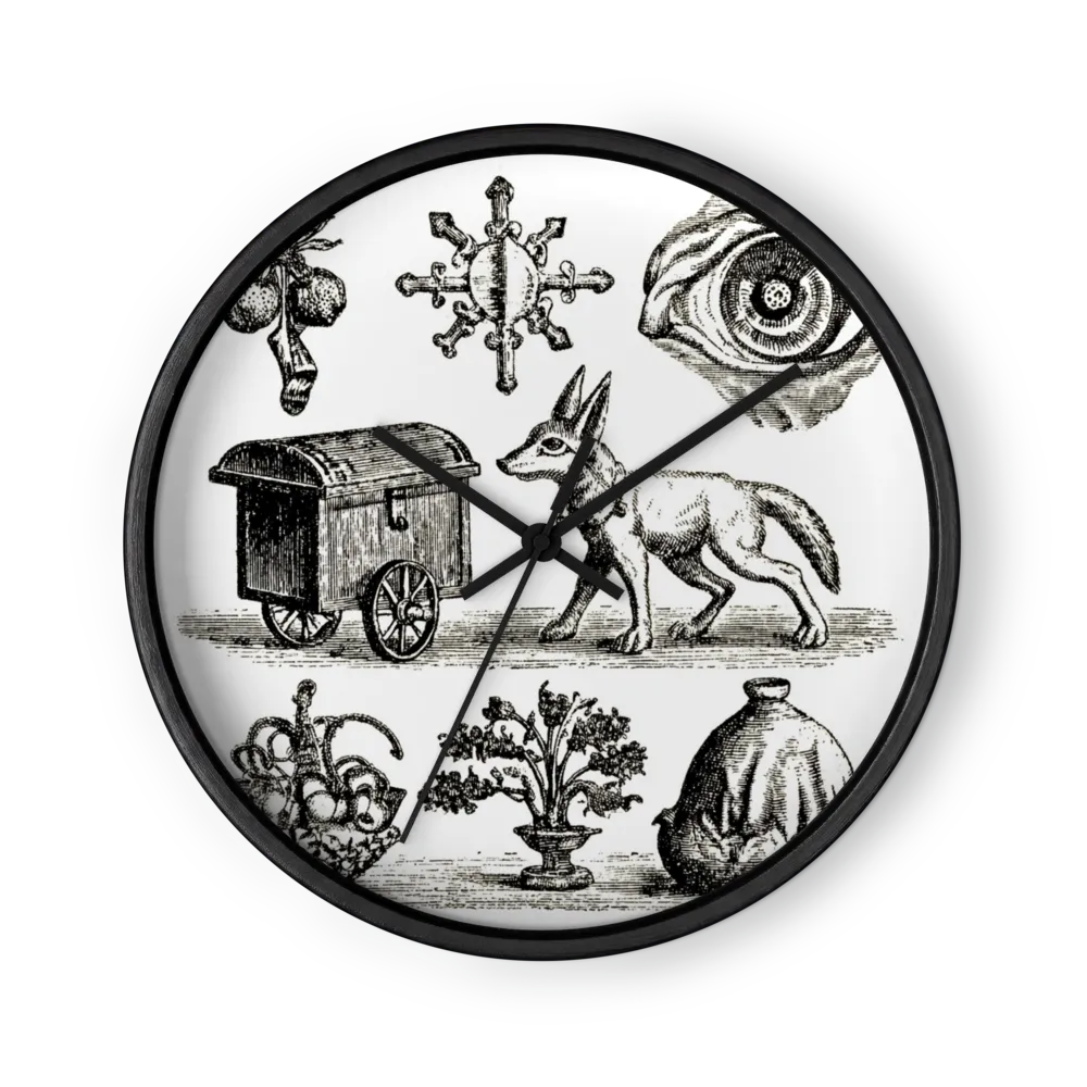 Curiosities Vintage Engraving Plate | Wall Clock