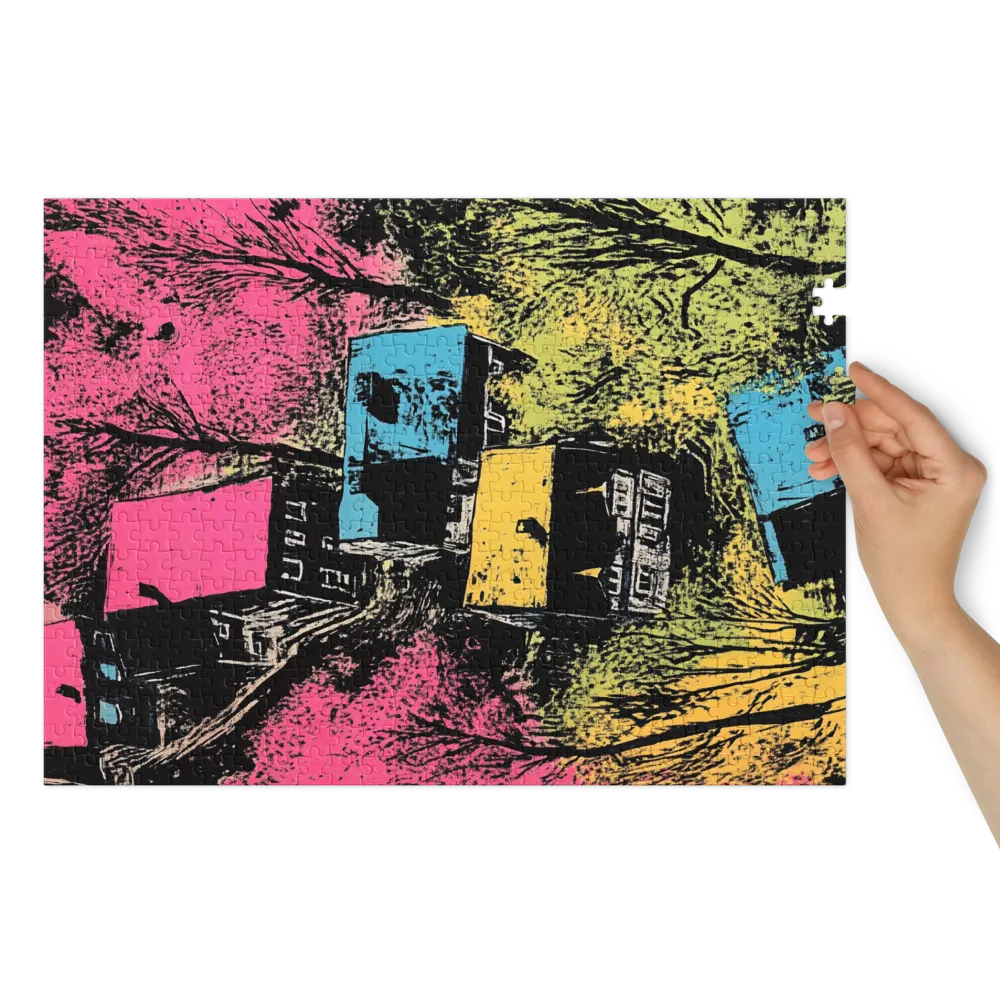 Aldeia Aérea Neon 
 Puzzle em caixa de metal