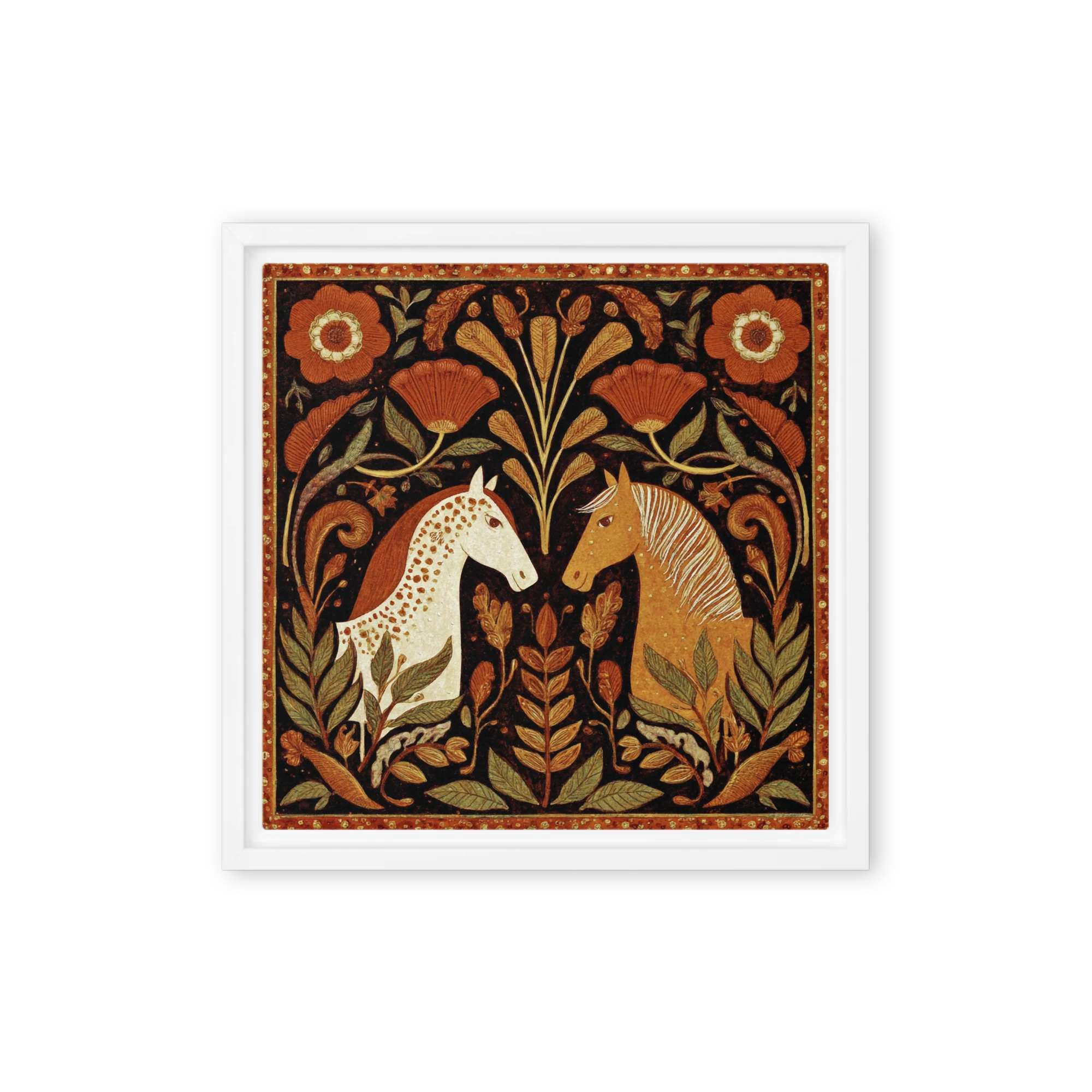 Equine Floral Folk Art