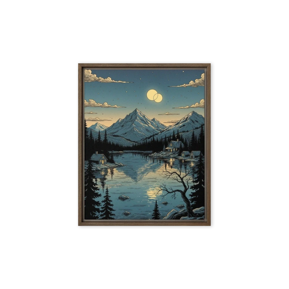 Moonlit Mountain Lake Reflection