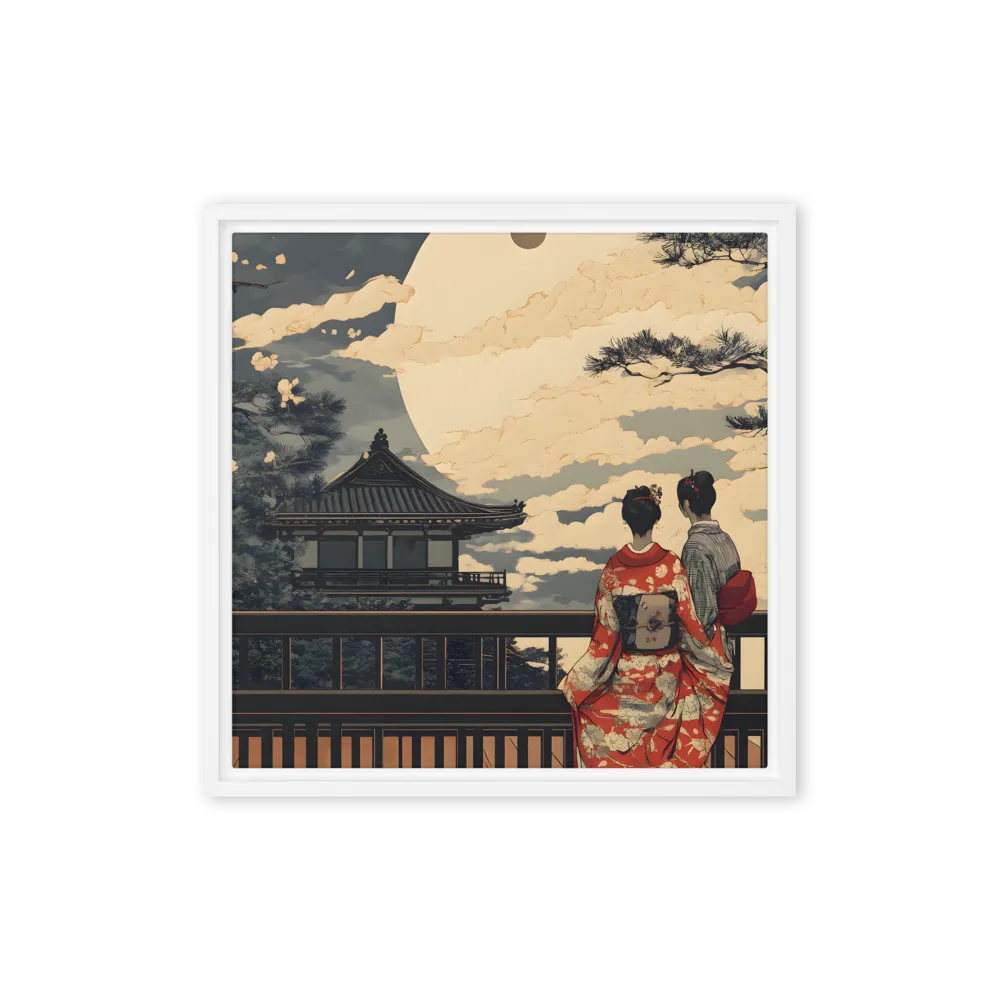 Moonlit Pagoda Embrace 
 Canvas | 32″x 32″