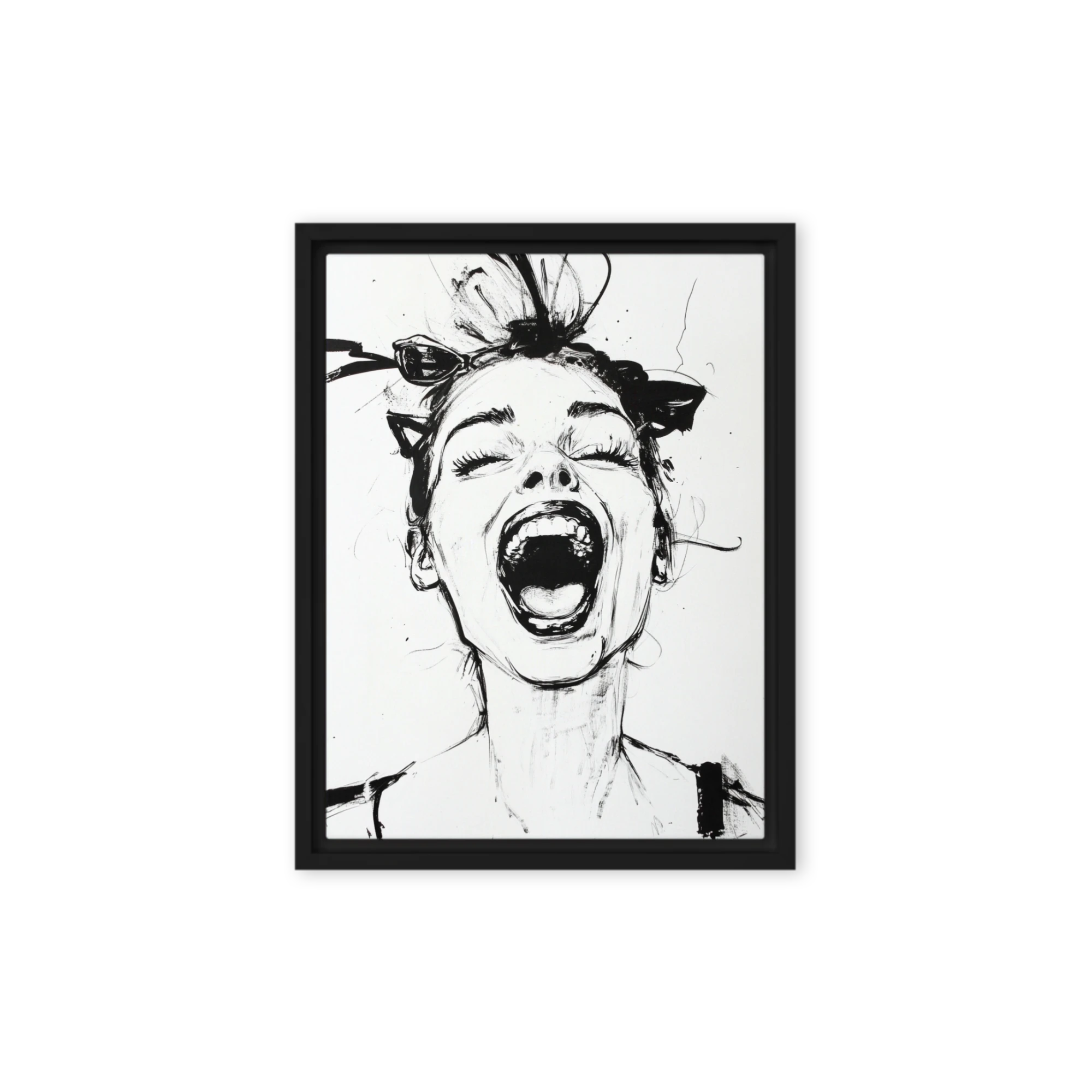 Expressive Black and White Portrait