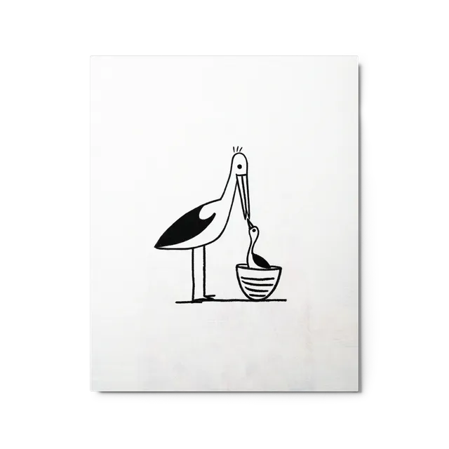 Stork Feeding Baby | Art Print