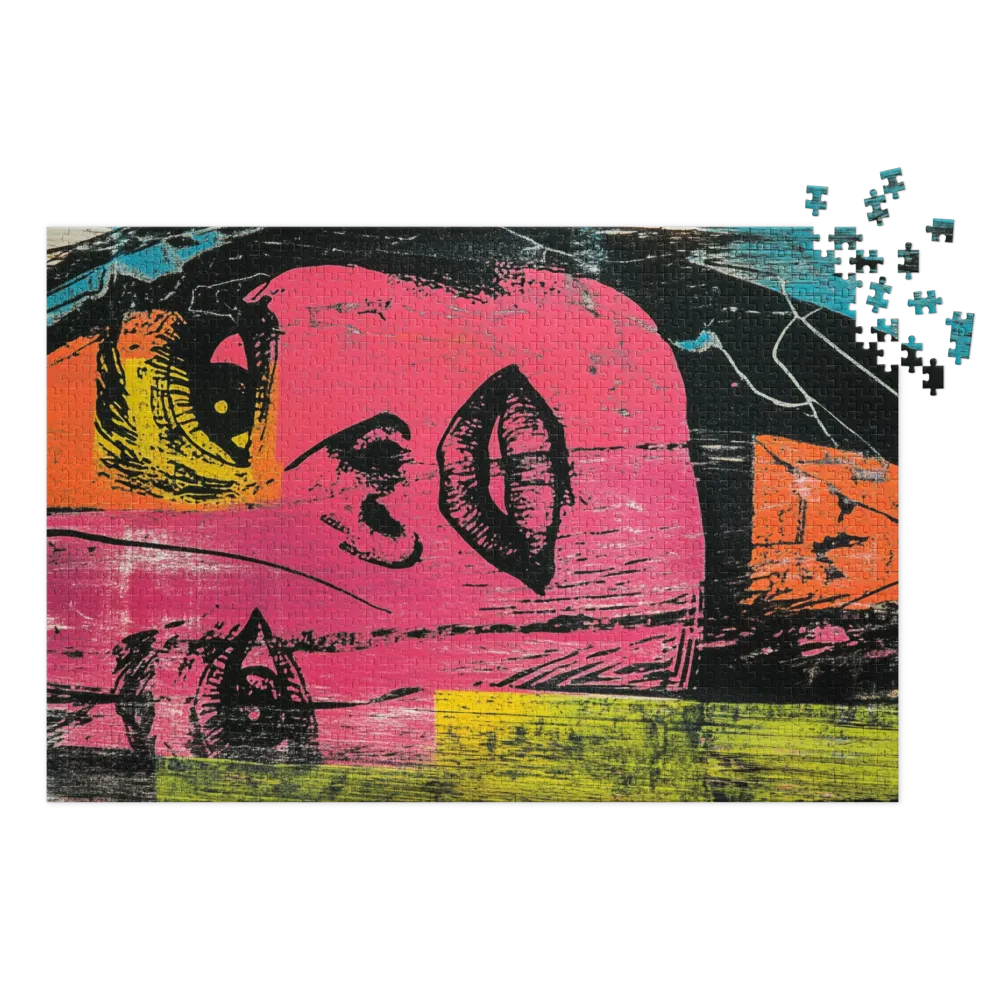 Vibrant Screenprint Portrait 
 Jigsaw Puzzle in Tin Box