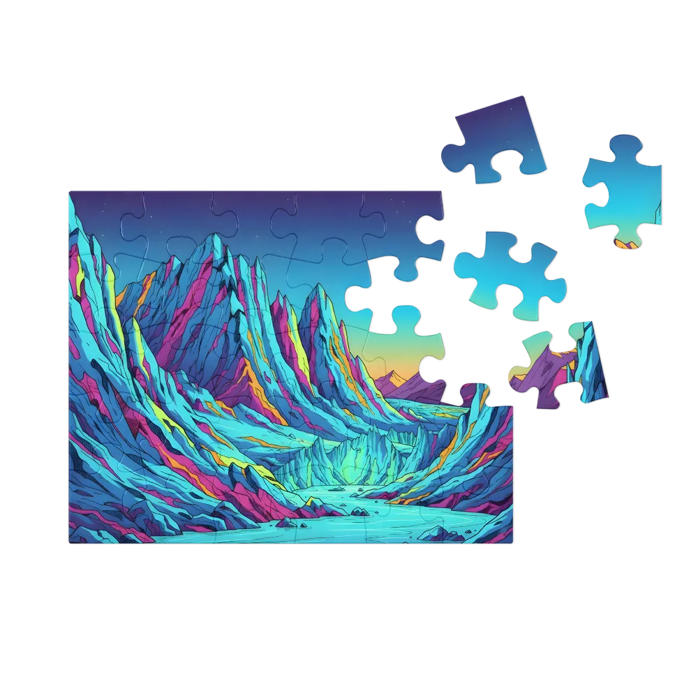 Psychedelic Mountain River 
 Jigsaw Puzzle in Tin Box