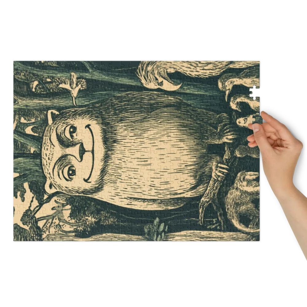 Criatura Fantástica da Floresta 
 Puzzle em caixa de metal