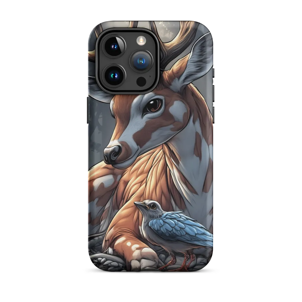 Realistic Deer and Bird Illustration | Phone Case