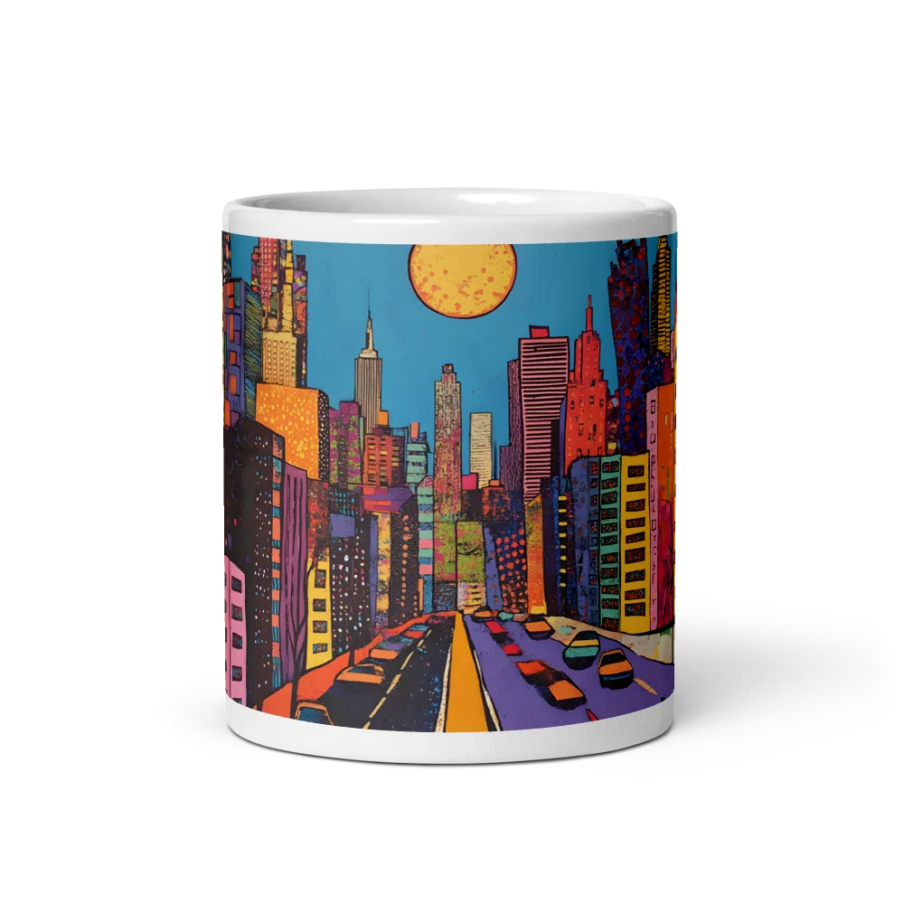 Colorful Cityscape Under Orange Sun