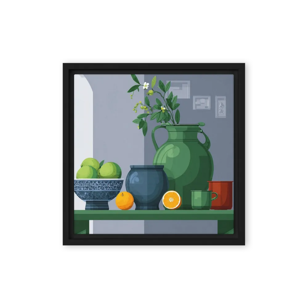 Green Jug and Citrus Still Life 
 Canvas | 32″x 32″
