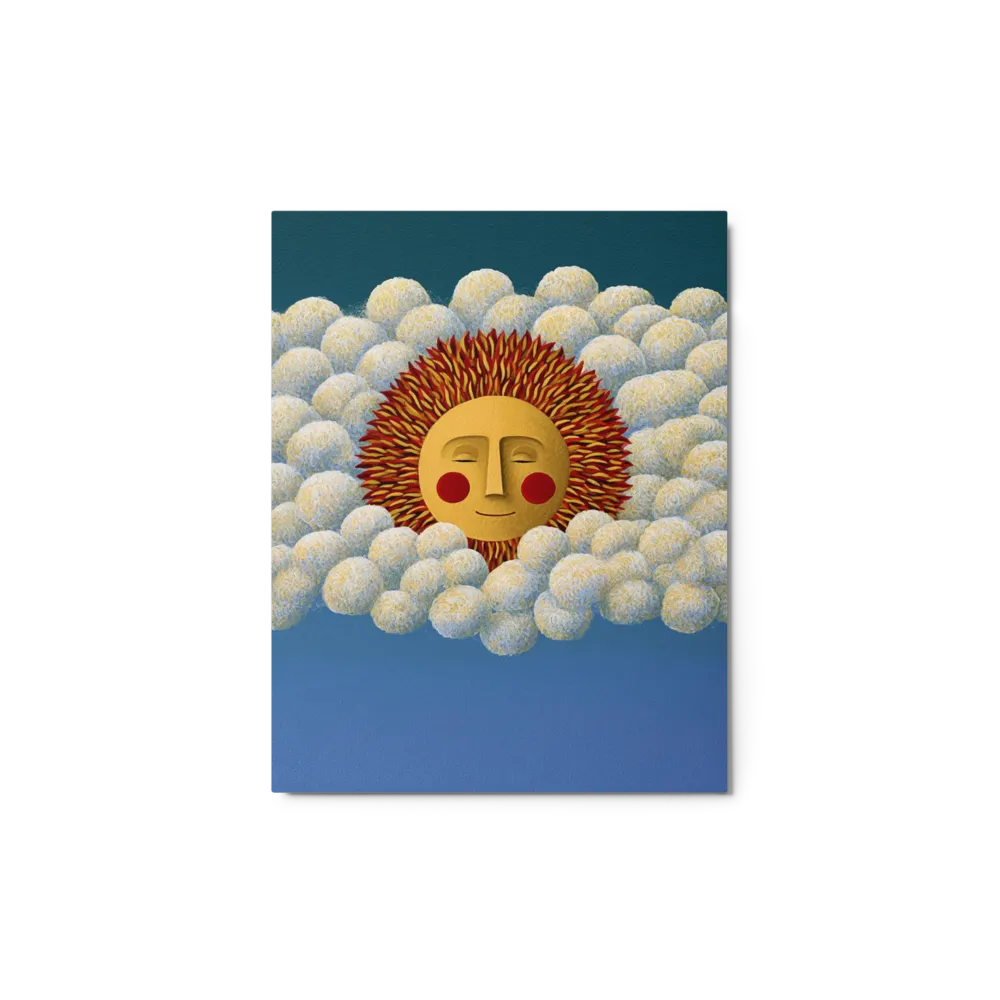 Golden Sun in the Clouds 
 Canvas with Brown Frame