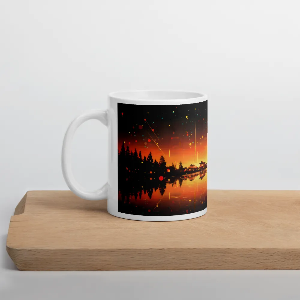 Pagoda Reflections at Dusk 
 Mug with Red inside | 15 oz