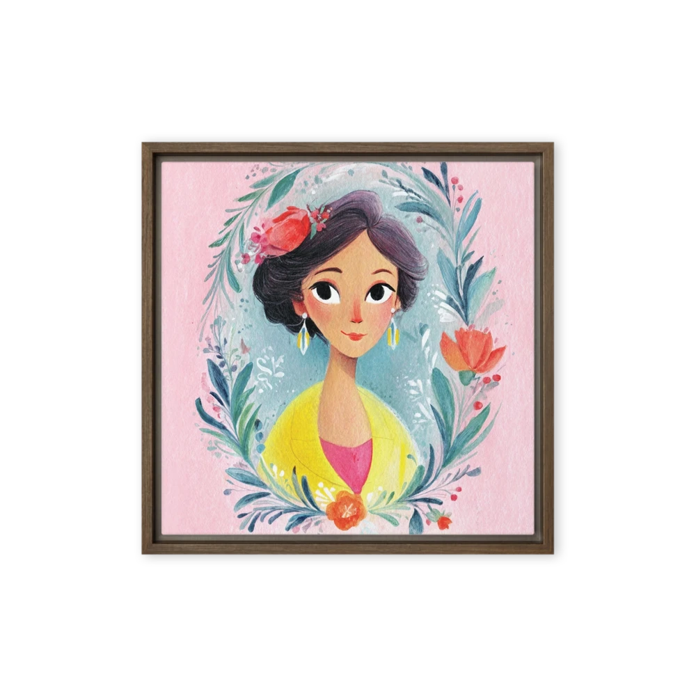 Woman in Floral Wreath | Art Print