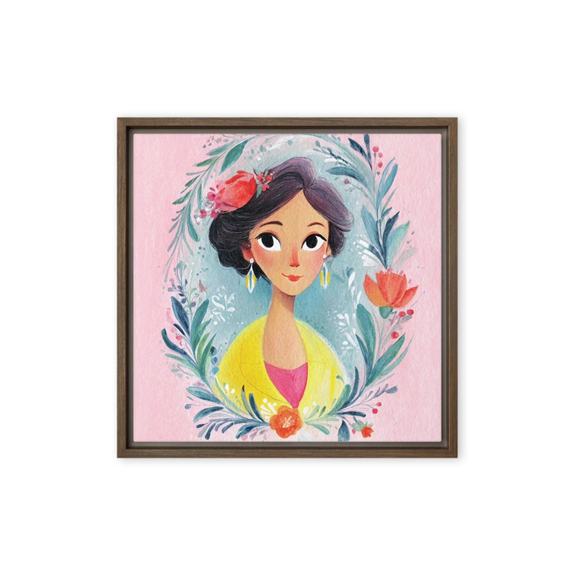 Woman in Floral Wreath