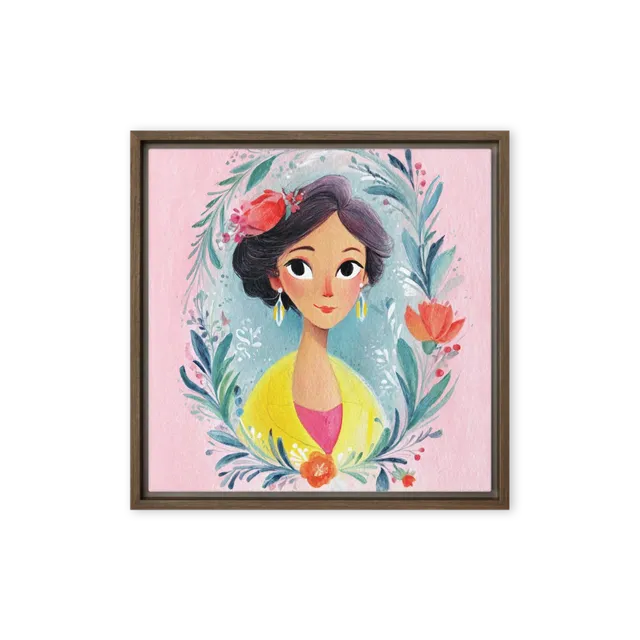 Woman in Floral Wreath | Art Print