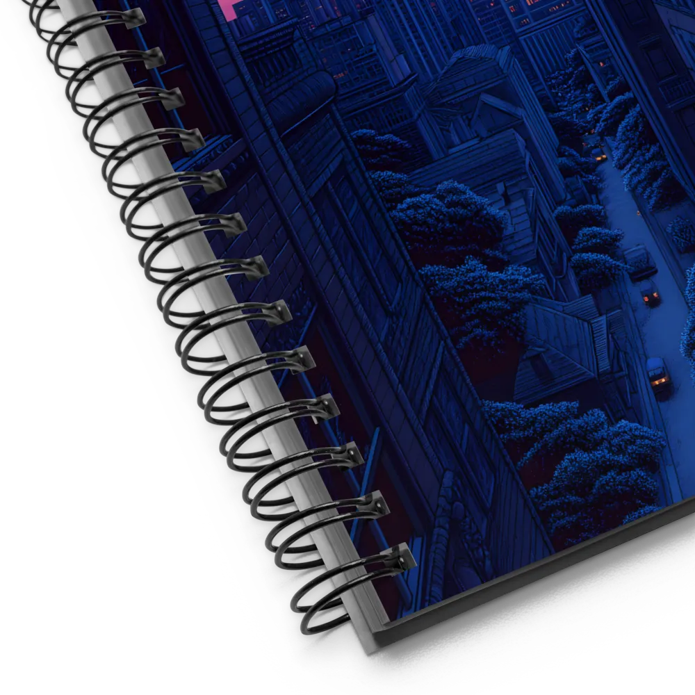 Neon Dusk Cityscape 
 Spiral Notebook | 140 pages
